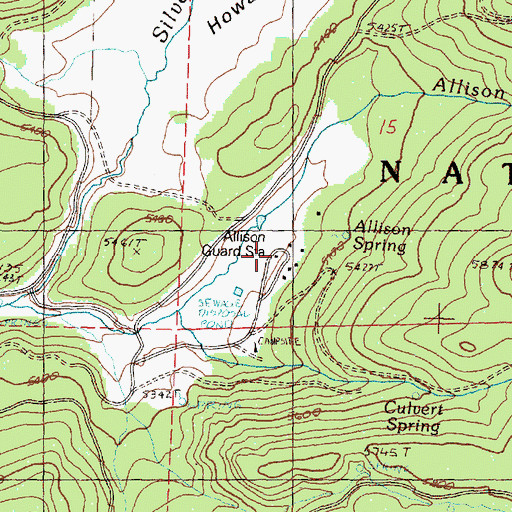 Topographic Map of Allison Guard Station, OR
