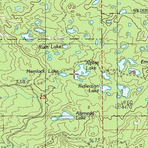 Topographic Map of Alpine Lake, OR