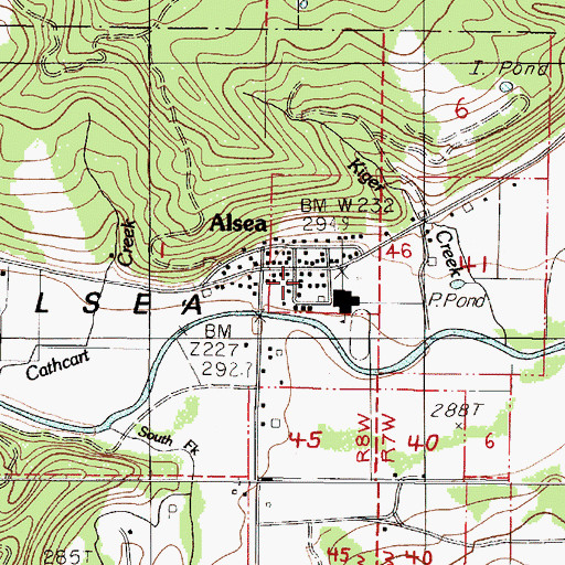 Topographic Map of Alsea, OR