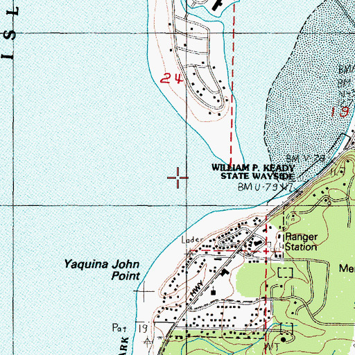 Topographic Map of Alsea River, OR