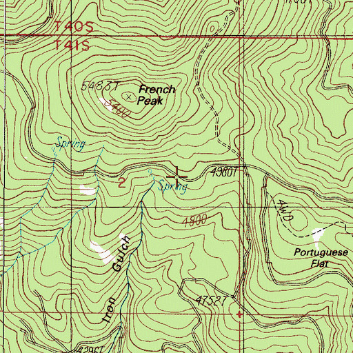 Topographic Map of Althouse Trail, OR
