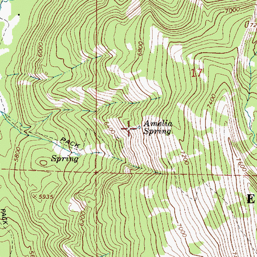 Topographic Map of Amelia Spring, OR