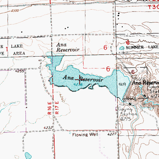 Topographic Map of Ana Reservoir, OR