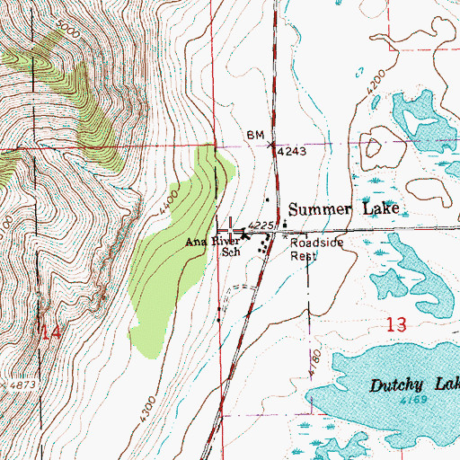 Topographic Map of Ana River School (historical), OR