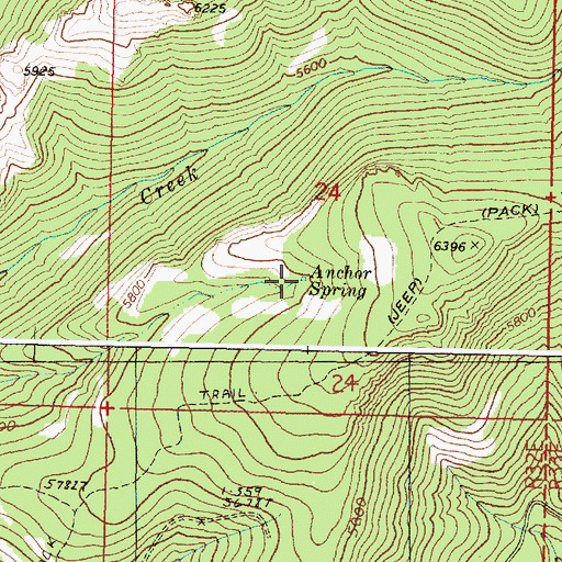 Topographic Map of Anchor Spring, OR