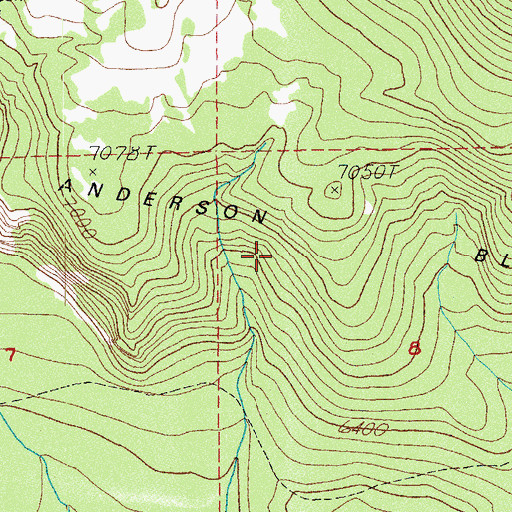 Topographic Map of Anderson Bluffs, OR