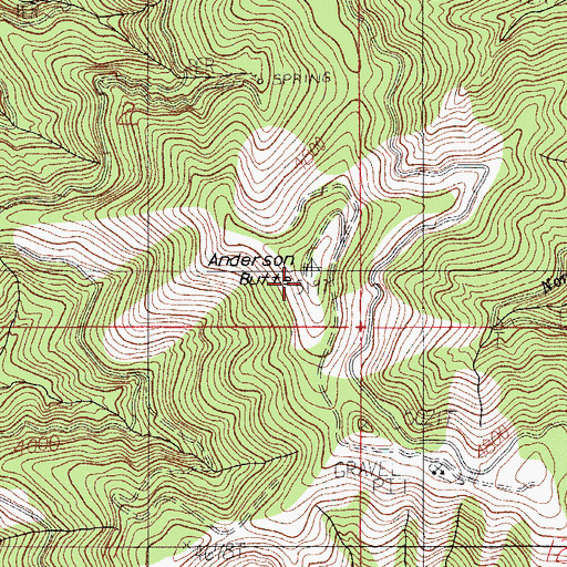 Topographic Map of Anderson Butte, OR