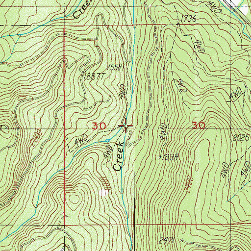 Topographic Map of Anderson Creek, OR