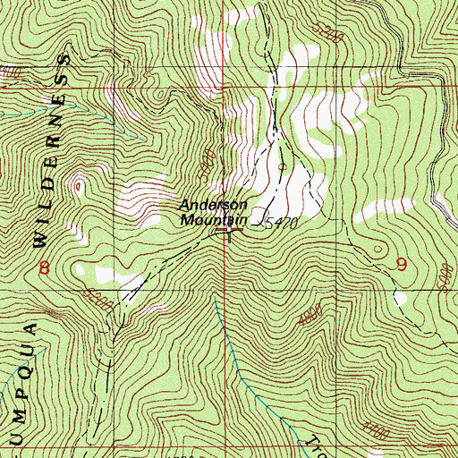 Topographic Map of Anderson Mountain, OR