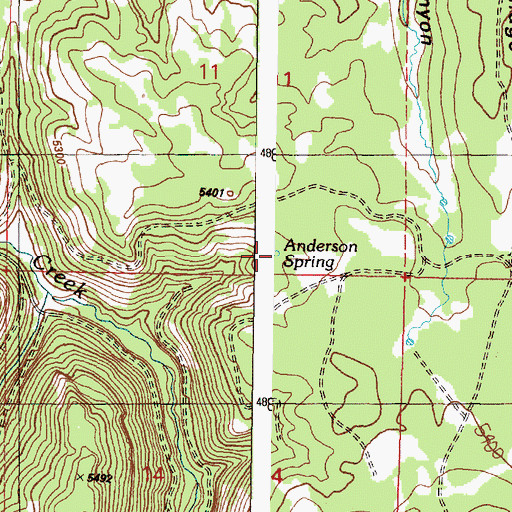 Topographic Map of Anderson Spring, OR