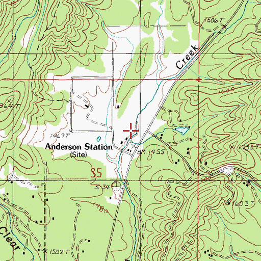 Topographic Map of Anderson Station, OR