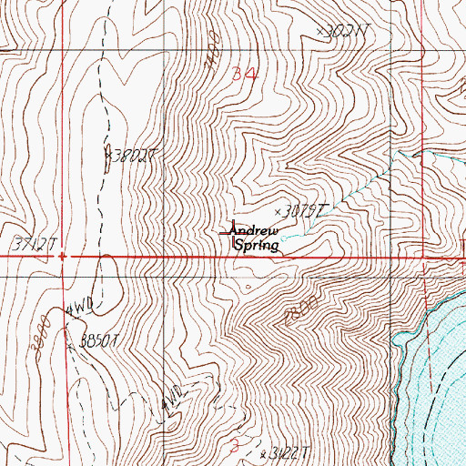 Topographic Map of Andrew Spring, OR