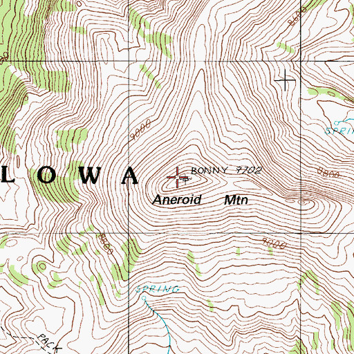 Topographic Map of Aneroid Mountain, OR