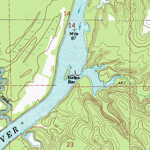 Topographic Map of Beaver Creek, AL