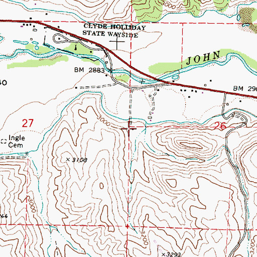 Topographic Map of Angel Gulch, OR