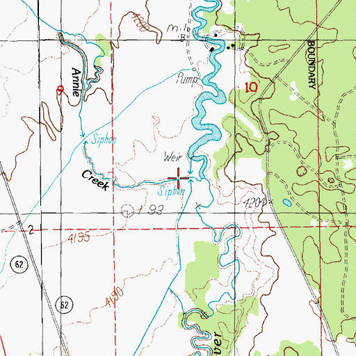 Topographic Map of Annie Creek, OR