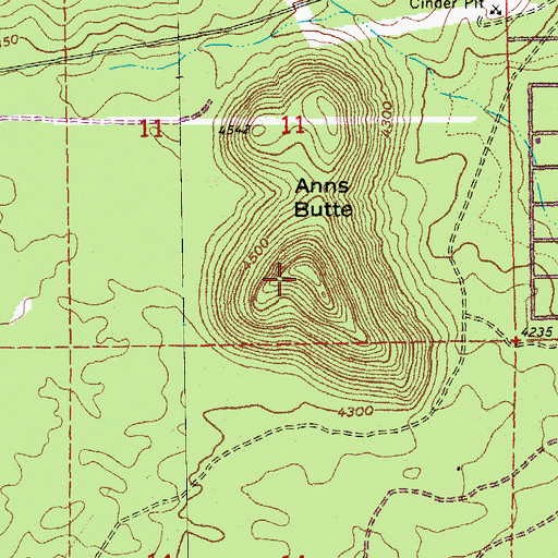 Topographic Map of Anns Butte, OR