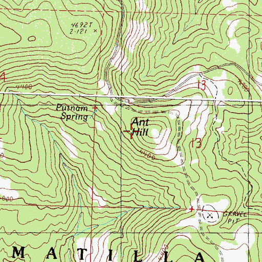 Topographic Map of Ant Hill, OR