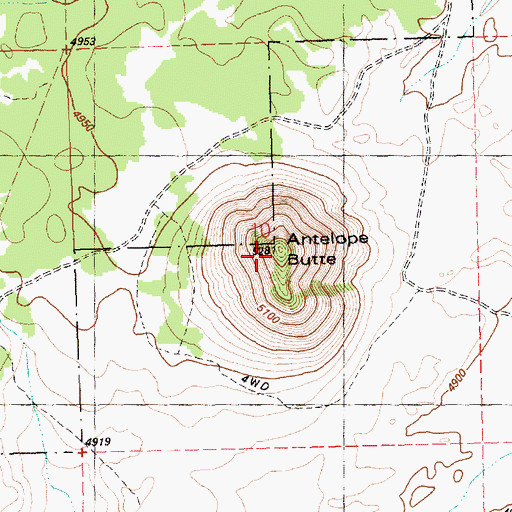 Topographic Map of Antelope Butte, OR