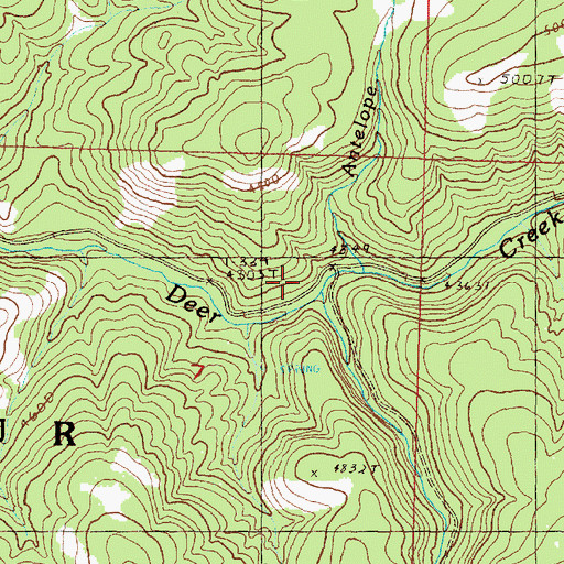 Topographic Map of Antelope Creek, OR