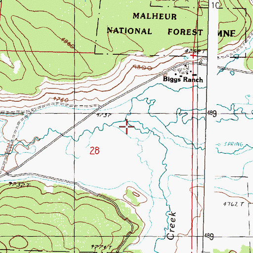 Topographic Map of Antelope Creek, OR