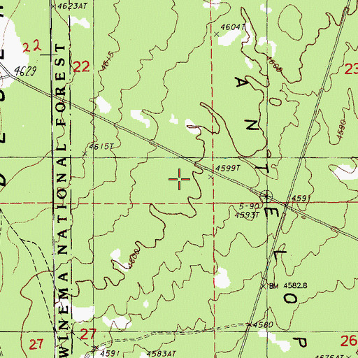 Topographic Map of Antelope Desert, OR