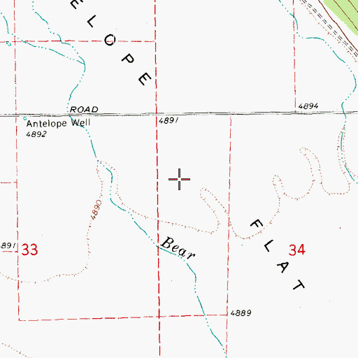 Topographic Map of Antelope Flat, OR