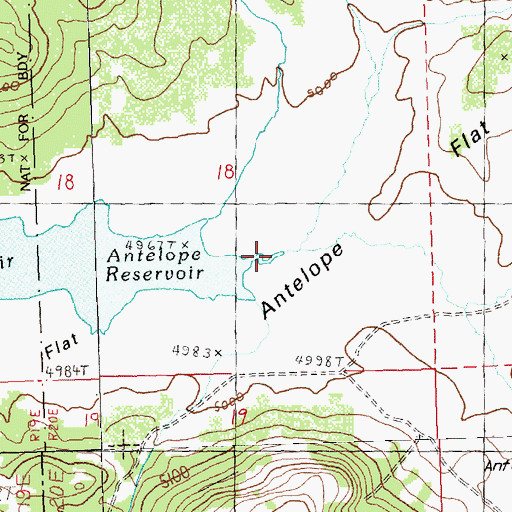 Topographic Map of Antelope Flat, OR