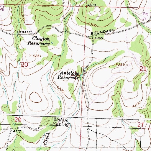 Topographic Map of Antelope Reservoir, OR