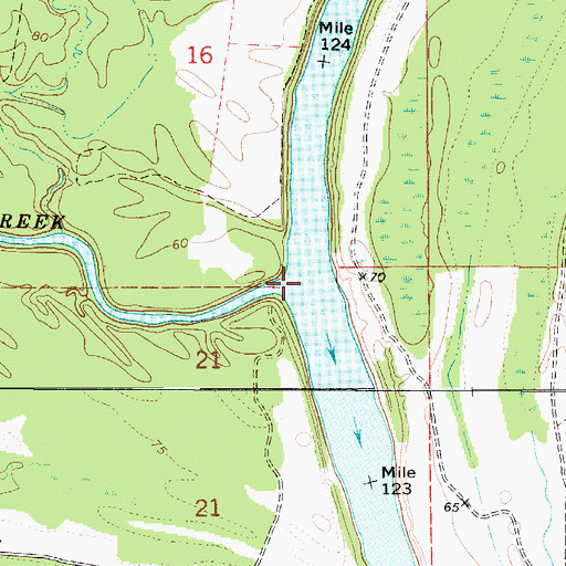 Topographic Map of Beaver Creek, AL