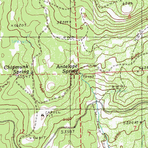 Topographic Map of Antelope Spring, OR