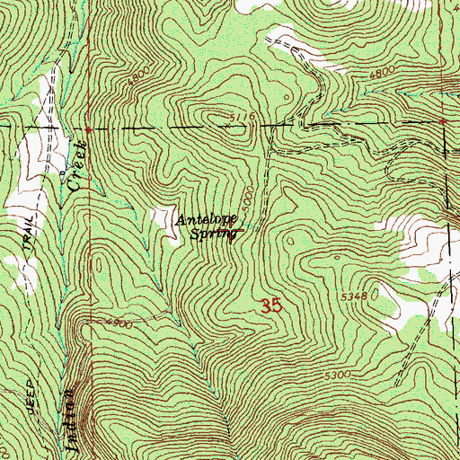 Topographic Map of Antelope Spring, OR