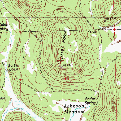 Topographic Map of Antler Point, OR
