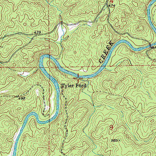 Topographic Map of Beaver Creek, AL