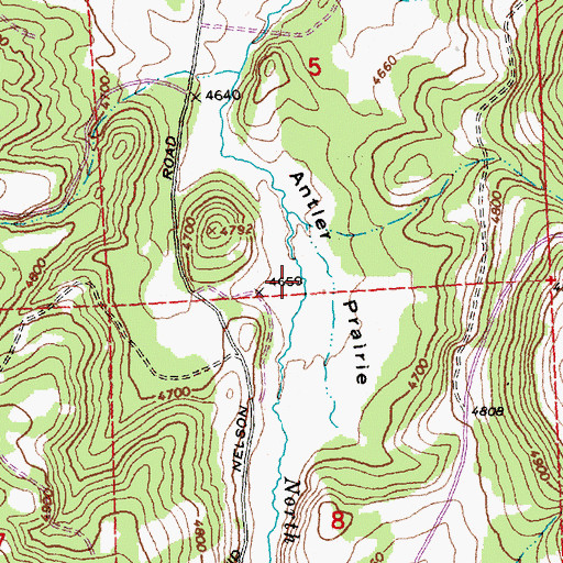 Topographic Map of Antler Prairie, OR