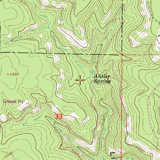 Topographic Map of Antler Spring, OR