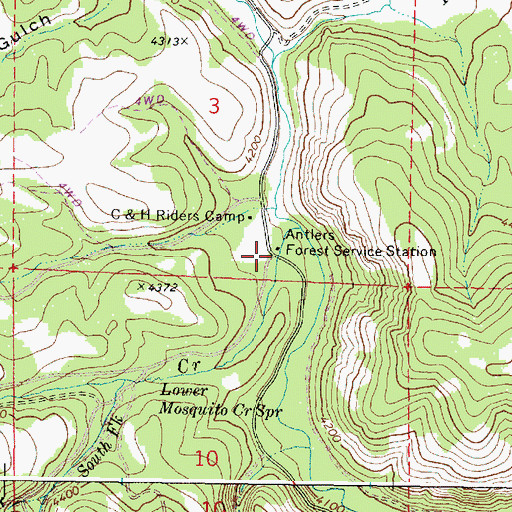 Topographic Map of Antlers Recreation Site, OR
