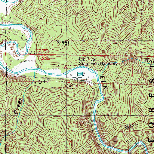 Topographic Map of Anvil Creek, OR