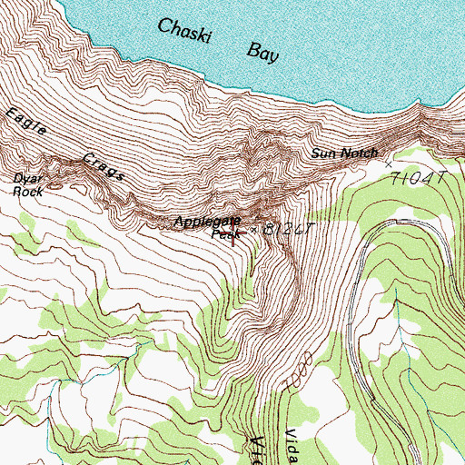 Topographic Map of Applegate Peak, OR