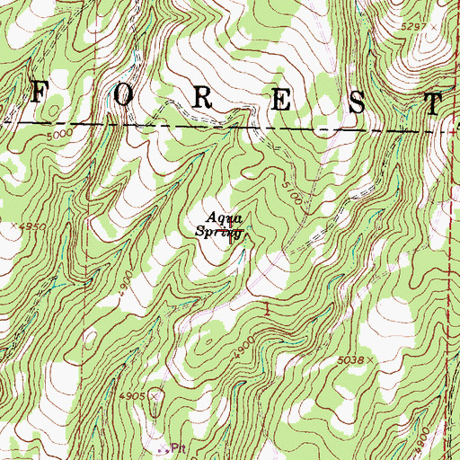 Topographic Map of Aqua Spring, OR