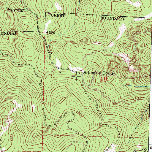 Topographic Map of Arbuckle Corral, OR