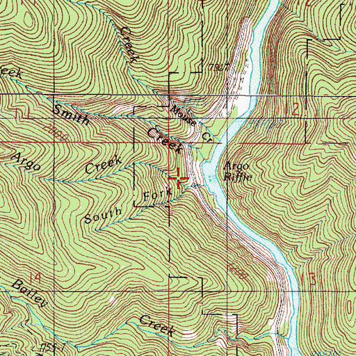 Topographic Map of Argo Creek, OR