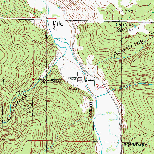 Topographic Map of Armstrong Creek, OR
