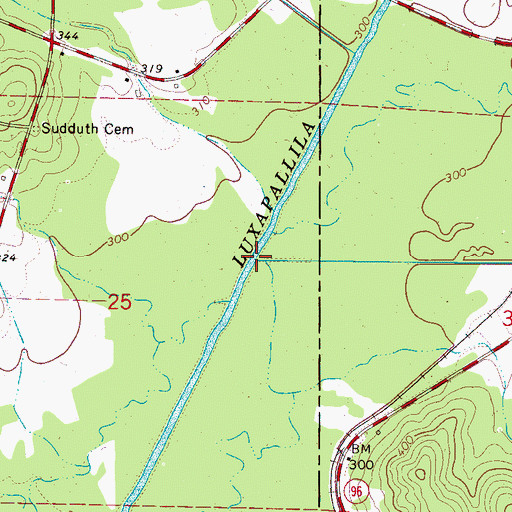 Topographic Map of Beaver Creek, AL