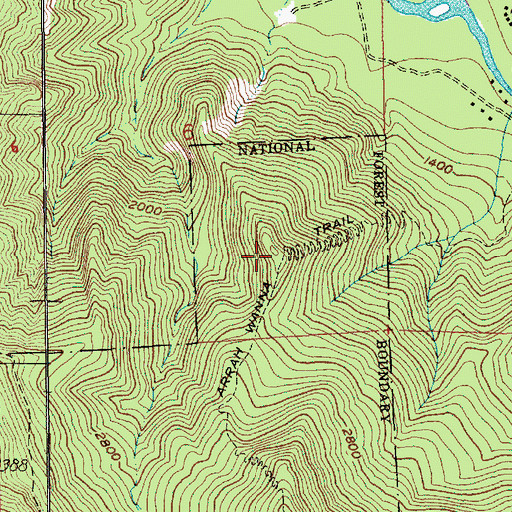 Topographic Map of Arrah Wanna Trail, OR