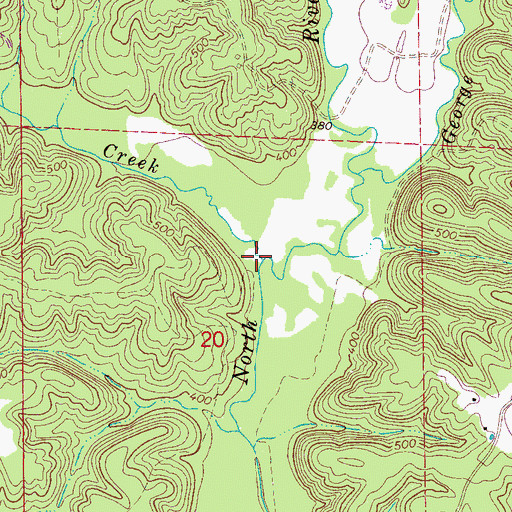 Topographic Map of Beaver Creek, AL