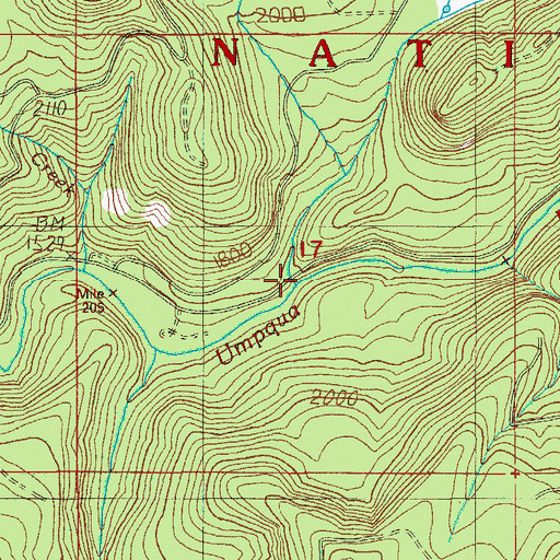 Topographic Map of Ash Creek, OR