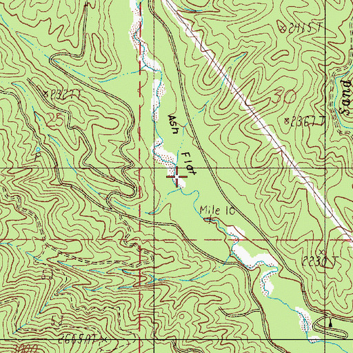 Topographic Map of Ash Flat, OR