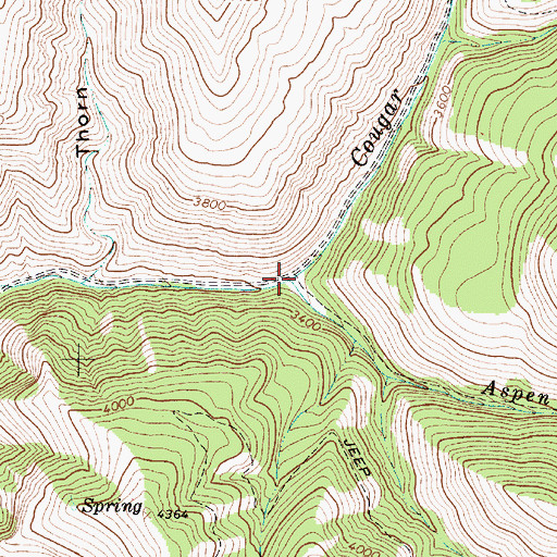 Topographic Map of Aspen Fork, OR