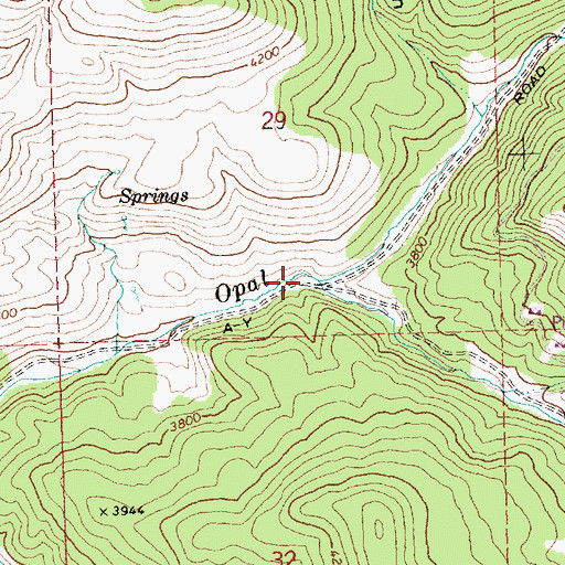 Topographic Map of Auger Creek, OR
